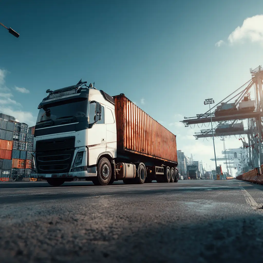 a landriel a realistic photo of a white truck loaded with a c 435cddd7 d05b 4629 85d2 f77a1760e89b 0